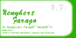 menyhert farago business card