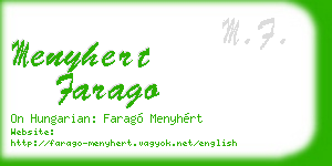 menyhert farago business card
